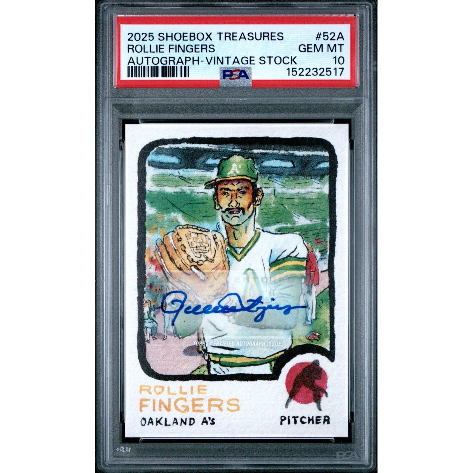 2025 Topps Shoebox Treasures #52a Rollie Fingers Auto Vintage Stock /10 Pop 1